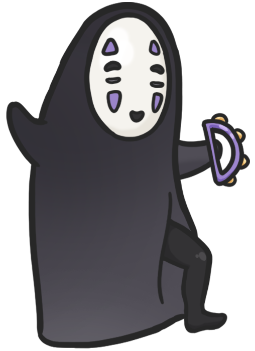 No-Face playing tambourine